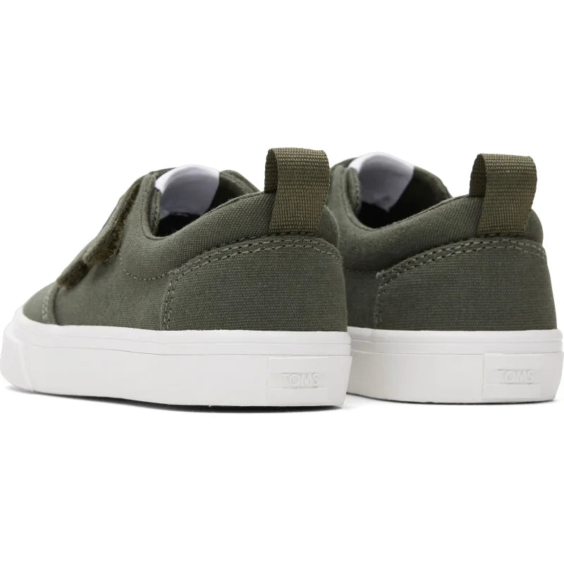 Toms Toms Παιδικό Ανατομικό Υφασμάτινο Sneaker για Αγόρια Χακί Sneaker Αγόρι / Sneaker Boys 10020535_Tiny_FenixDoubleStrap_DarkSageCanvas_EmbroideredDinos_B