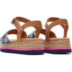 Toms Toms Youth Diana Floral Embroidered εφηβικό πέδιλο Ανατομικό για Κορίτσια Μπλε Πέδιλο Κορίτσι / Sandals Girl 10020537_Youth_Diana_NavyEmbroideredFloral_Canvas_B