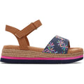 Toms Youth Diana Floral Embroidered Teenage Sandal Anatomic for Girls Blue