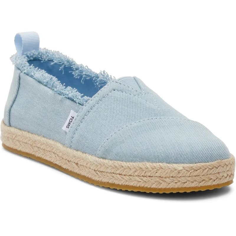 Toms Toms Εφηβικές Ανατομικές Εσπαντρίγιες για Κορίτσια Σιέλ Εσπαντρίγιες Κορίτσι / Espadrilles Girl 10020625_Youth_Alpargata_RopePastelBlueWashedDenim_45