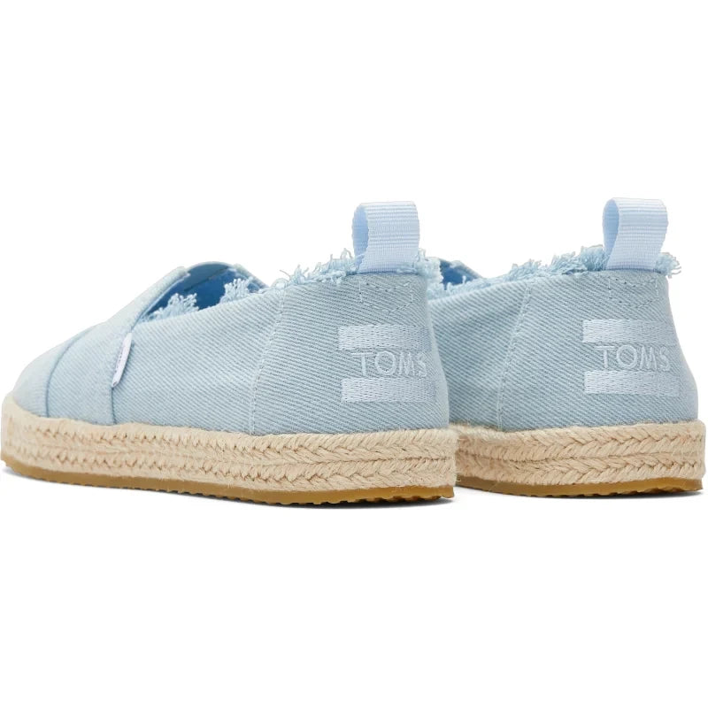 Toms Toms Εφηβικές Ανατομικές Εσπαντρίγιες για Κορίτσια Σιέλ Εσπαντρίγιες Κορίτσι / Espadrilles Girl 10020625_Youth_Alpargata_RopePastelBlueWashedDenim_B