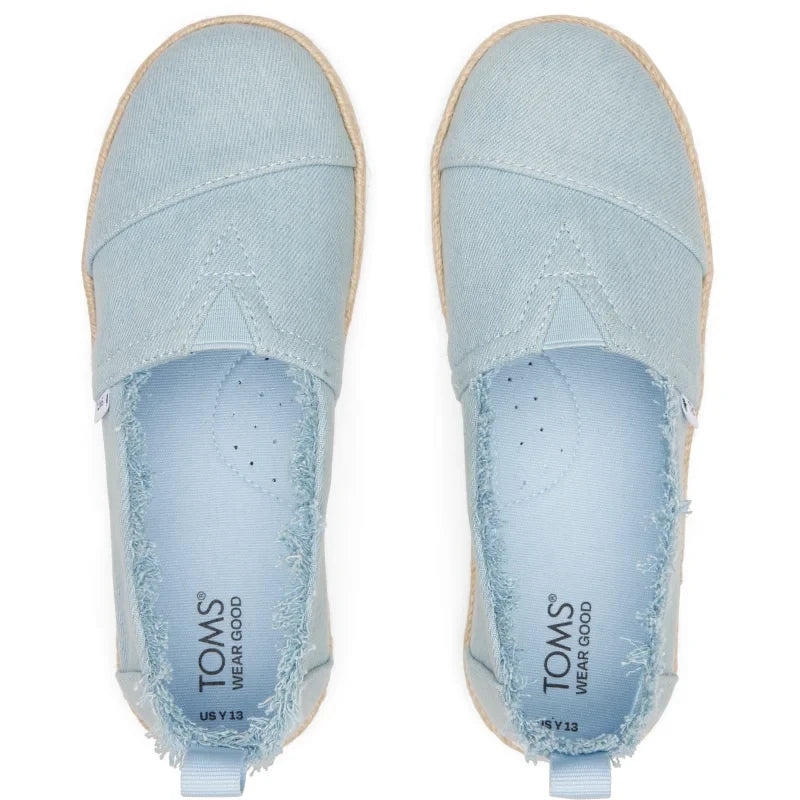 Toms Toms Εφηβικές Ανατομικές Εσπαντρίγιες για Κορίτσια Σιέλ Εσπαντρίγιες Κορίτσι / Espadrilles Girl 10020625_Youth_Alpargata_RopePastelBlueWashedDenim_T