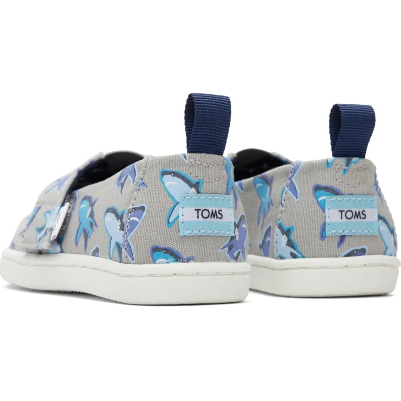 Toms Toms Παιδικές Εσπαντρίγιες με Σκρατς Γκρι Εσπαντρίγιες Αγόρι / Espadrilles Boy 10020626_Tiny_Alpargata_DrizzleGreyGlowInTheDarkGreatWhiteShark_B