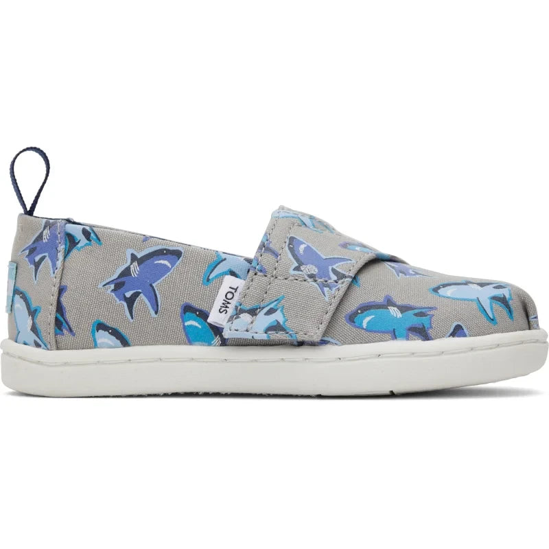 Toms Toms Παιδικές Εσπαντρίγιες με Σκρατς Γκρι Εσπαντρίγιες Αγόρι / Espadrilles Boy 10020626_Tiny_Alpargata_DrizzleGreyGlowInTheDarkGreatWhiteShark_S