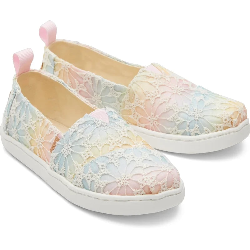 Toms Toms Εφηβικές Ανατομικές Εσπαντρίγιες για Κορίτσια με Λουλούδια Εσπαντρίγιες Κορίτσι / Espadrilles Girl 10020627_Youth_Alpargata_ParfaitPinkOmbreFloralLace_F