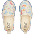Toms Toms παιδική υφασμάτινη εσπραντρίγια για κορίτσια μπεζ Εσπαντρίγιες Κορίτσι / Espadrilles Girl 10020632_Tiny_Alpargata_NaturalOceanFriendsPrint_T