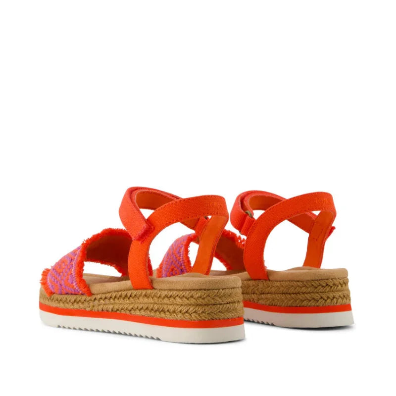 Toms Toms Diana Υφασμάτινα Ανατομικά Εφηβικά Πέδιλα για Κορίτσια Κόκκινα Πέδιλο Κορίτσι / Sandals Girl 10022081-b