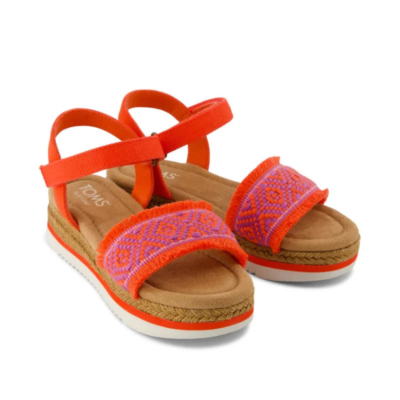 Toms Toms Diana Υφασμάτινα Ανατομικά Εφηβικά Πέδιλα για Κορίτσια Κόκκινα Πέδιλο Κορίτσι / Sandals Girl 10022081-f