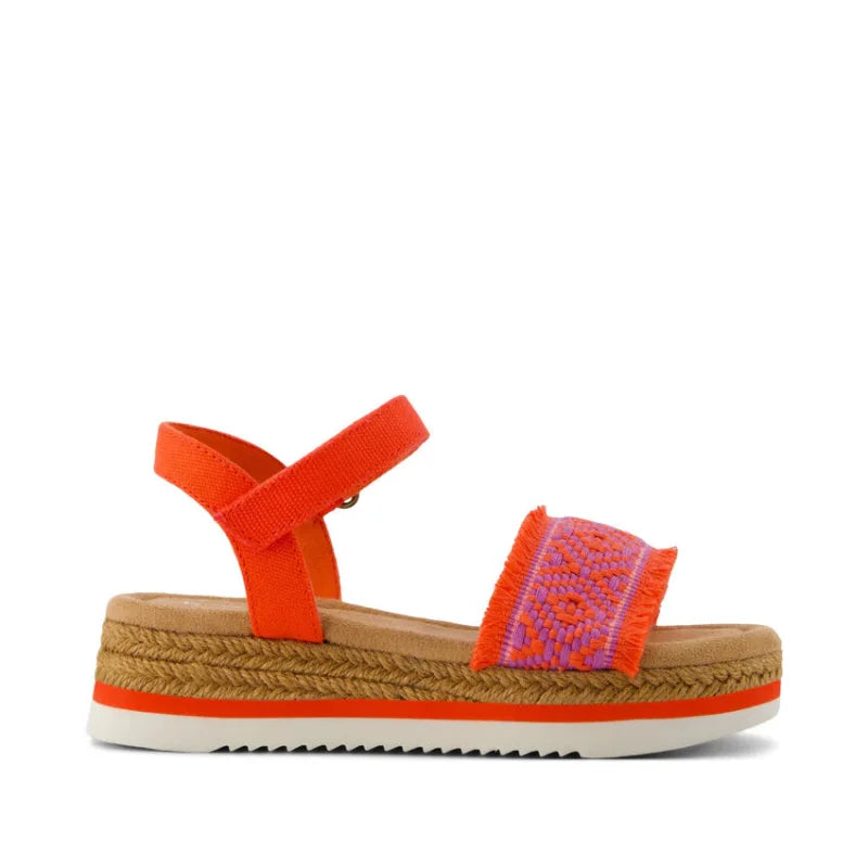 Toms Toms Diana Υφασμάτινα Ανατομικά Εφηβικά Πέδιλα για Κορίτσια Κόκκινα Πέδιλο Κορίτσι / Sandals Girl 10022081-s