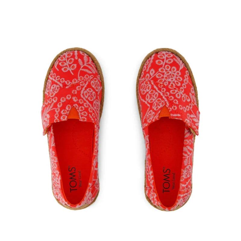 Toms Toms Υφασμάτινες Εφηβικές Εσπαντρίγιες σε Κόκκινο Χρώμα Εσπαντρίγιες Κορίτσι / Espadrilles Girl 10022095-t