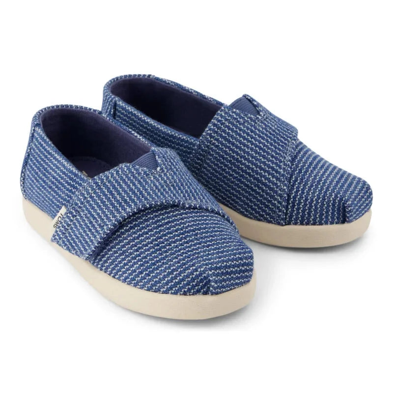 Toms Toms παιδική υφασμάτινη εσπαντρίγια σκούρο μπλε Εσπαντρίγιες Αγόρι / Espadrilles Boy 10022100_T_Boy_AlpargataClassic_DarkSkySubtleStripes_F