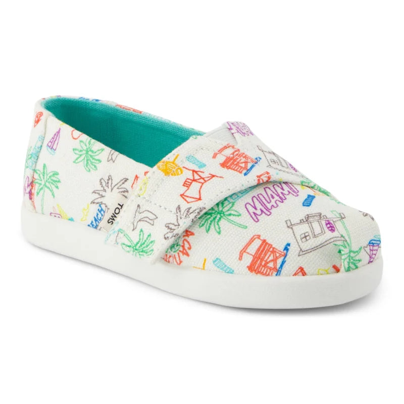 Toms Toms Παιδική Υφασμάτινη Εσπαντρίγια Λευκή Εσπαντρίγιες Αγόρι / Espadrilles Boy 10022107_T_AlpargataClassic_MarshmallowWhiteSketchbookPrint_45