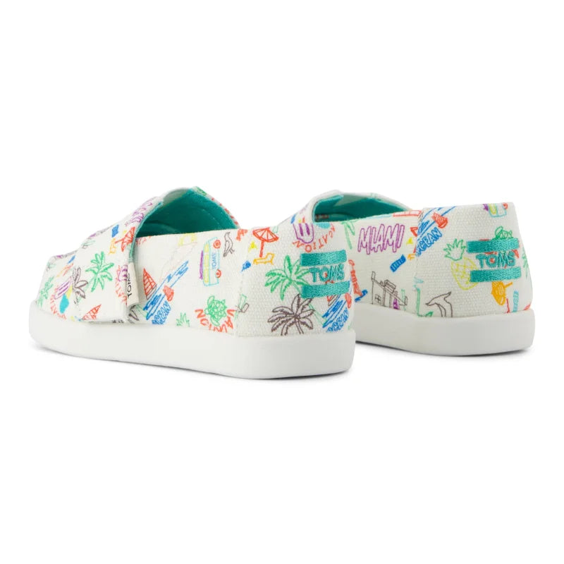 Toms Toms Παιδική Υφασμάτινη Εσπαντρίγια Λευκή Εσπαντρίγιες Αγόρι / Espadrilles Boy 10022107_T_AlpargataClassic_MarshmallowWhiteSketchbookPrint_B