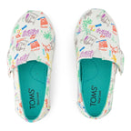 Toms Toms Παιδική Υφασμάτινη Εσπαντρίγια Λευκή Εσπαντρίγιες Αγόρι / Espadrilles Boy 10022107_T_AlpargataClassic_MarshmallowWhiteSketchbookPrint_T