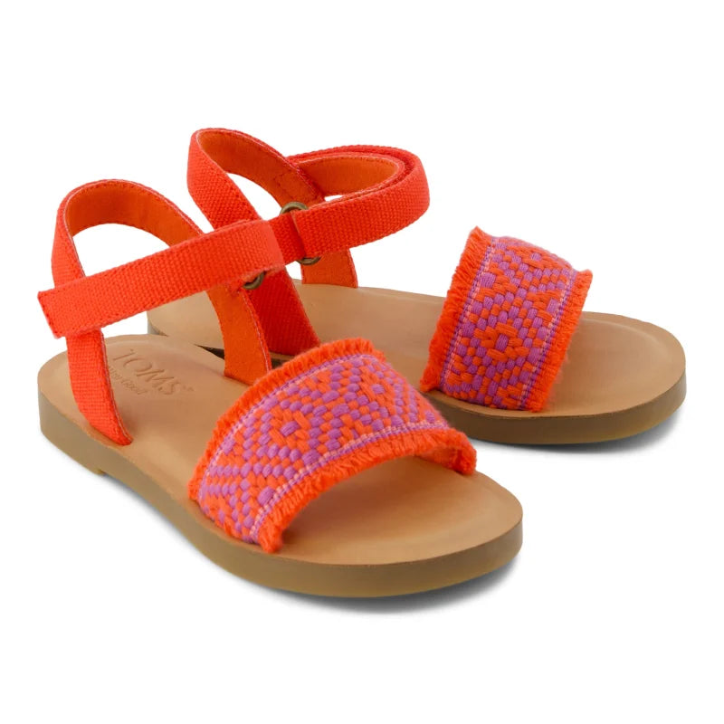 Toms Toms Παίδικα Πέδιλα για Κορίτσια Κόκκινα Πέδιλο Κορίτσι / Sandals Girl 10022119_T_Girl_Remi_FlameDiamondGlobalStrap_F