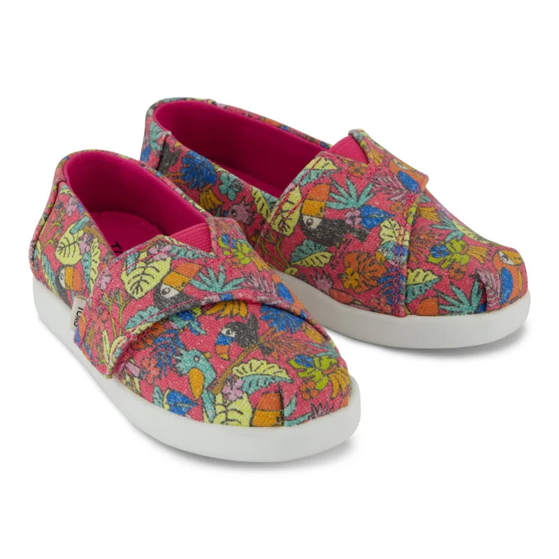 Toms Toms Παιδική Υφασμάτινη Εσπαντρίγια Ροζ Εσπαντρίγιες Κορίτσι / Espadrilles Girl 10022120_T_AlpargataClassic_FuchsiaBirdsofParadisePrint_F