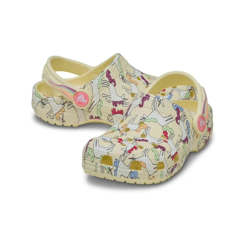 Crocs Crocs 212515-7CJ Classic Unicorn Graphic Clog T Παιδικά Σαμπό Κίτρινα Θαλάσσης Κορίτσι / Beachwear Girl 212515_7CJ_ALT110