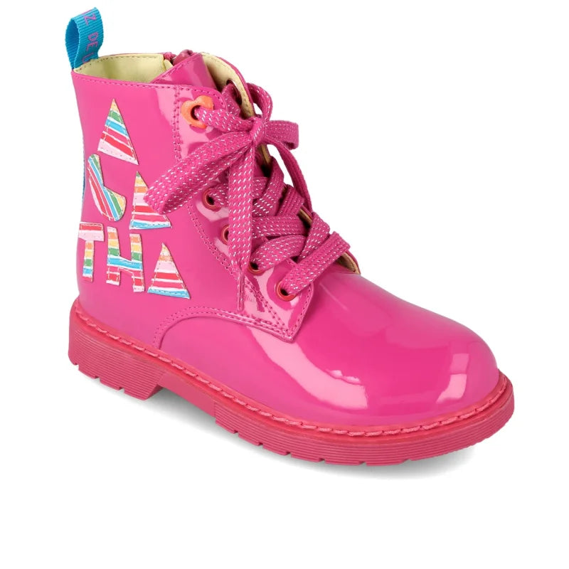Αgatha Ruiz De La Prada Agatha Ruiz De La Prada Παιδικά Αρβυλάκια από Λουστρίνι με Φερμουάρ Φούξια Μποτάκι Κορίτσι / Boots Girl 231960-B-04