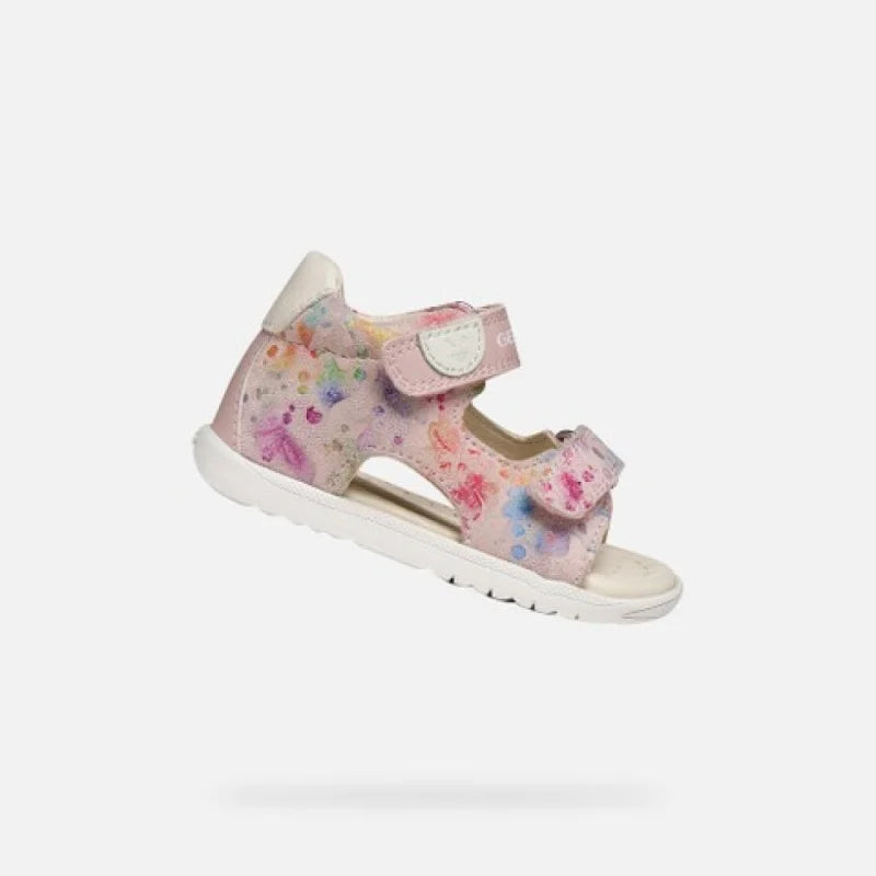 Geox Geox B254WA Macchia Βρεφικά Δερμάτινα Πέδιλα Ροζ Floral Πέδιλο Κορίτσι / Sandals Girl 254wa1-1100x1100