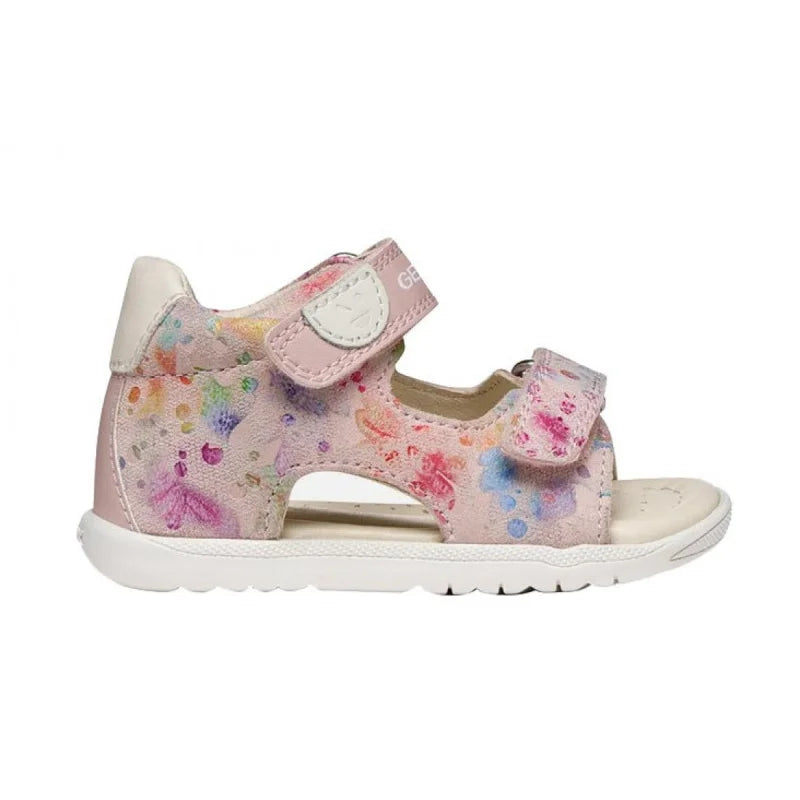 Geox Geox B254WA Macchia Βρεφικά Δερμάτινα Πέδιλα Ροζ Floral Πέδιλο Κορίτσι / Sandals Girl 254wa2-1100x1100w
