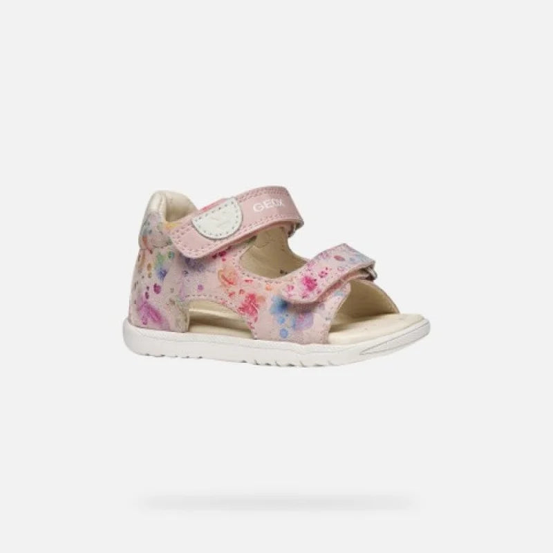 Geox Geox B254WA Macchia Βρεφικά Δερμάτινα Πέδιλα Ροζ Floral Πέδιλο Κορίτσι / Sandals Girl 254wa3-1100x1100