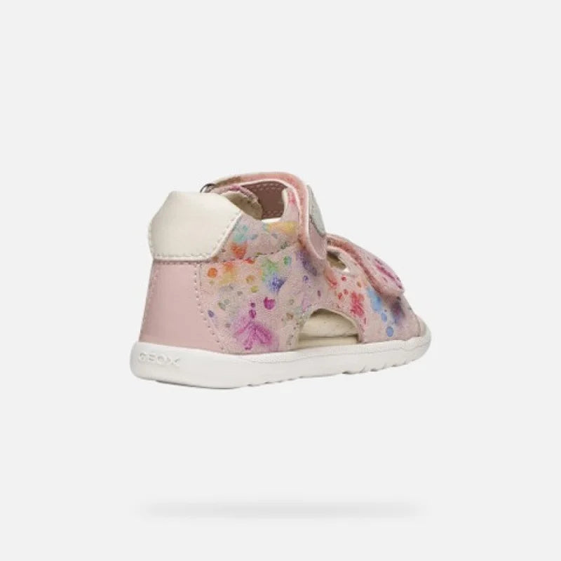 Geox Geox B254WA Macchia Βρεφικά Δερμάτινα Πέδιλα Ροζ Floral Πέδιλο Κορίτσι / Sandals Girl 254wa4-1100x1100