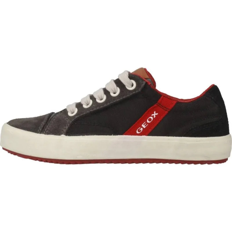Geox Geox Alonisso Παιδικά Δερμάτινα Sneakers με Κορδόνι για Αγόρια Μαύρα Sneaker Αγόρι / Sneaker Boys 513LmWBY8sL._AC_SY695