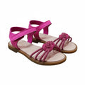 Sandale grecque anatomique en cuir Ricco pour fille fuchsia