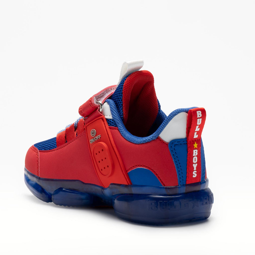 Bull Boys Bull Boys Παιδικά Sneakers με φωτάκια και ήχους δεινόσαυρων σε κόκκινο χρώμα Παπούτσι Αγόρι Φωτάκια / Shoes with Lights Boy BullBoys_DNAR5008_A00_RYRS_03