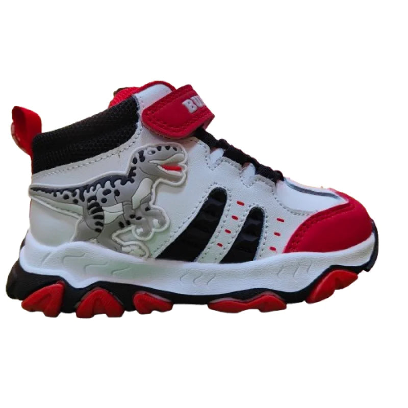 Bull Boys Bull Boys Παιδικά Sneakers High με Φωτάκια Λευκό-Κόκκινο Παπούτσι Αγόρι Φωτάκια / Shoes with Lights Boy IMG20240923111543-removebg-preview