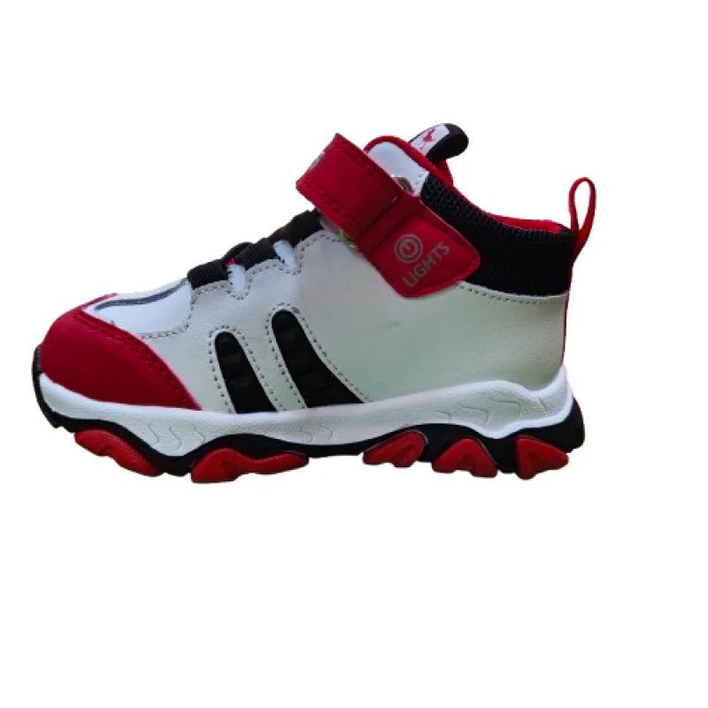 Bull Boys Bull Boys Παιδικά Sneakers High με Φωτάκια Λευκό-Κόκκινο Παπούτσι Αγόρι Φωτάκια / Shoes with Lights Boy IMG20240923111609-removebg-preview