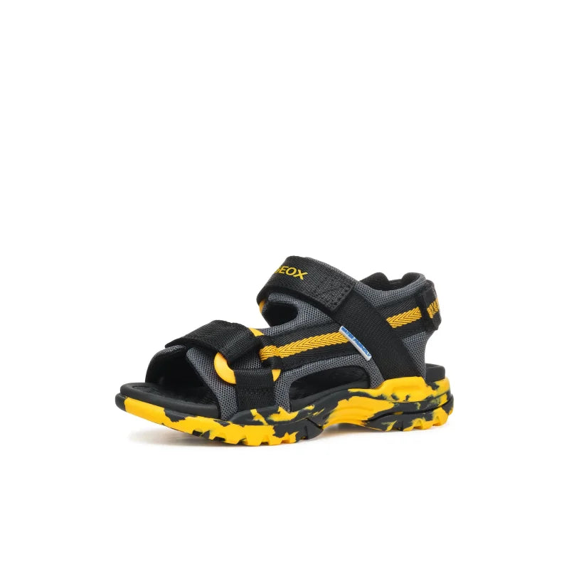 Geox Geox Παιδικά Πέδιλα J Borealis Μαύρα Κίτρινα Πέδιλο Αγόρι / Sandals Boy J450RE01411C0054_03