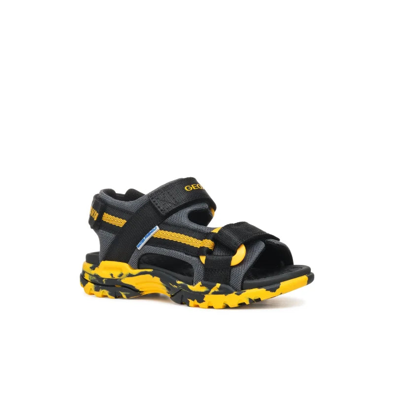 Geox Geox Παιδικά Πέδιλα J Borealis Μαύρα Κίτρινα Πέδιλο Αγόρι / Sandals Boy J450RE01411C0054_10