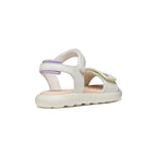 Geox Geox J65MSC Puffy Pop Παιδικά Δερμάτινα Πέδιλα - White Multi Πέδιλο Κορίτσι / Sandals Girl SS26-OBG0F0-00X_F3