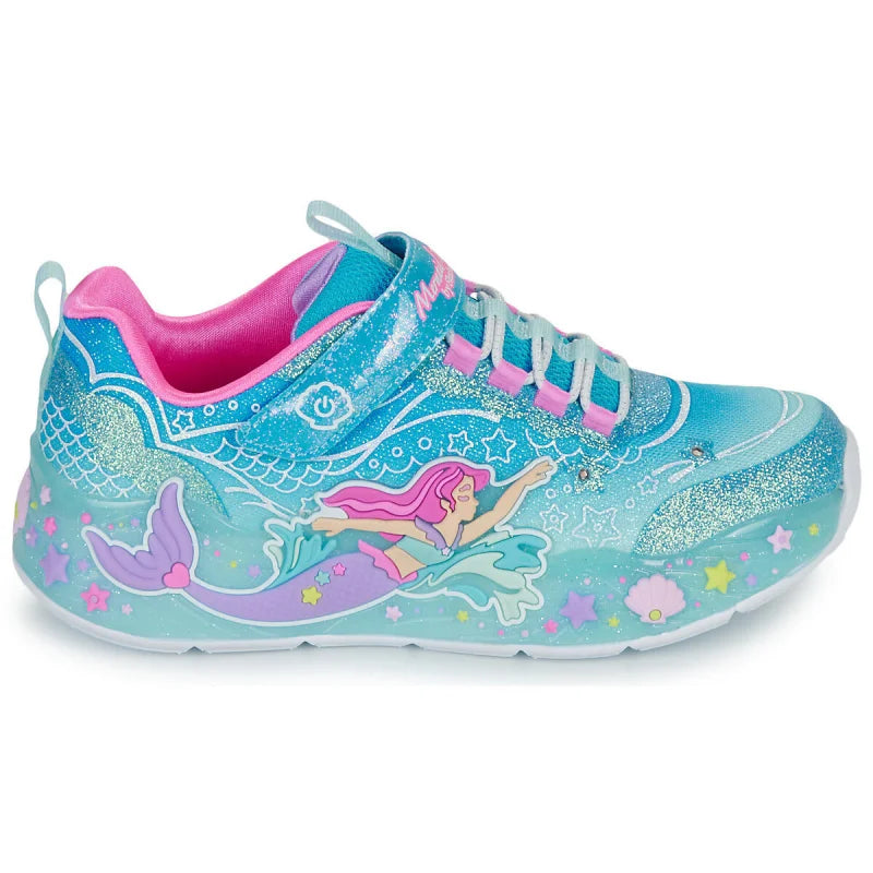 Skechers Skechers Mermaid Παιδικά Sneakers 303060L-BLMT Μπλε Παπούτσι Κορίτσι Φωτάκια / Shoes with Lights Girl Skechers303060L_BLMT2