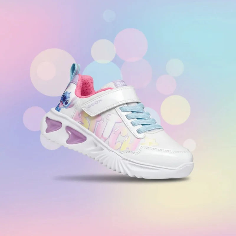 Geox Geox J65E9B 0AN02 C0653 Παιδικά Sneakers Assister Disney Stitch - White/Multi Παπούτσι Κορίτσι Φωτάκια / Shoes with Lights Girl athletika-geox-j-assister-girl-j65e9b-0an02-c0653-m-leuko-0000305706072_1