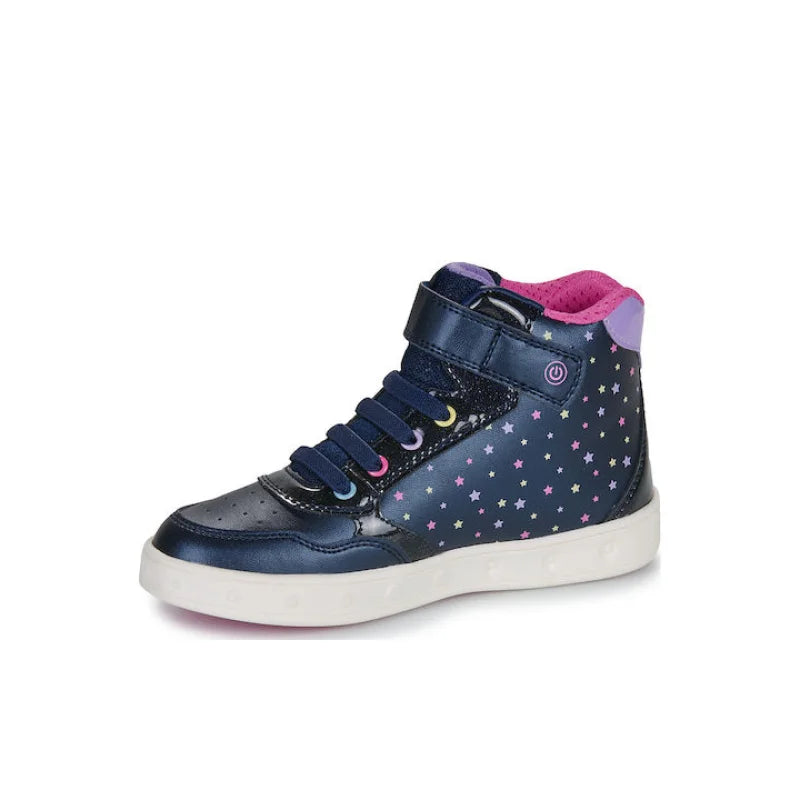 Geox Geox J Skylin Παιδικά Sneakers High Ανατομικά με Σκρατς Μπλε Παπούτσι Κορίτσι Φωτάκια / Shoes with Lights Girl fixedratio_20250616153215_2f7f0dbc