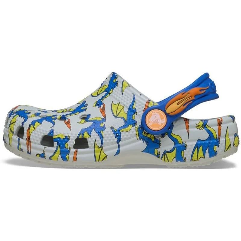 Crocs Crocs 212514-1FT Classic Dragon Graphic Clog T Παιδικά Σαμπό Γκρι Θαλάσσης Αγόρι / Beachwear Boys ftp-212514-1FT_02