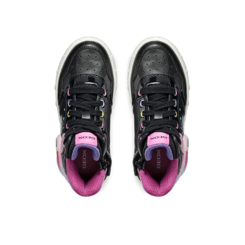Geox Geox Skylin Παιδικά Sneakers High Ανατομικά με Φωτάκια Μαύρα Παπούτσι Κορίτσι Φωτάκια / Shoes with Lights Girl geox-athletika-j-skylin-j568wd-0nfkn-c9240-m-mauro-0000305270160_4