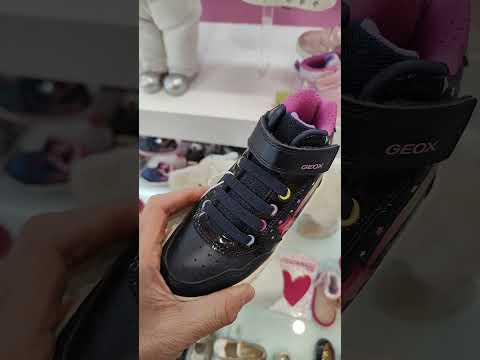 Geox J Skylin Παιδικά Sneakers High Ανατομικά με Σκρατς Μπλε