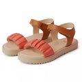 Ricco Kids Sandales en cuir grec faites à la main anatomiques pour filles brique