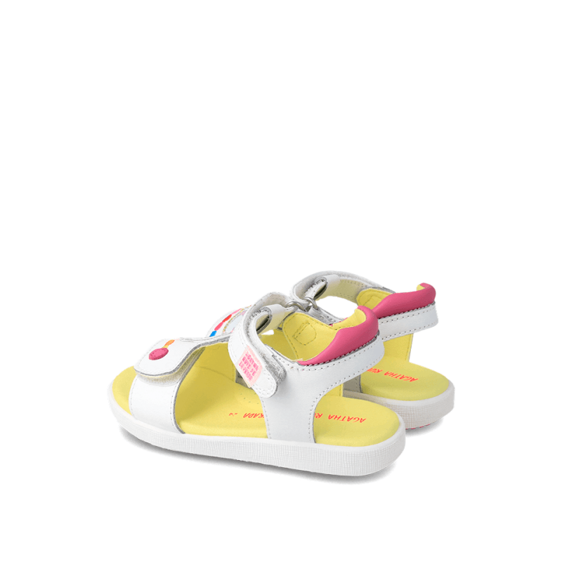 Αgatha Ruiz De La Prada Agatha Ruiz De La Prada Παιδικά Πέδιλα Λευκά Πέδιλο Κορίτσι / Sandals Girl Agatha-Ruiz-De-La-Prada-SS23-232947-White-Poline-_-_-869