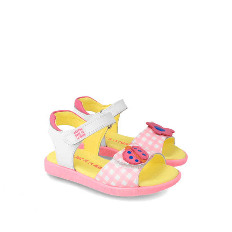 Αgatha Ruiz De La Prada Agatha Ruiz De La Prada Παιδικά Πέδιλα Πολύχρωμα Πέδιλο Κορίτσι / Sandals Girl Agatha-Ruiz-De-La-Prada-SS23-232948-White-Poline-_-_-916