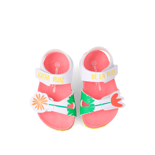 Αgatha Ruiz De La Prada Agatha Ruiz De La Prada Παιδικά Πέδιλα Λευκά Πέδιλο Κορίτσι / Sandals Girl Agatha-Ruiz-De-La-Prada-SS23-232960-White-Poline-_-_-408