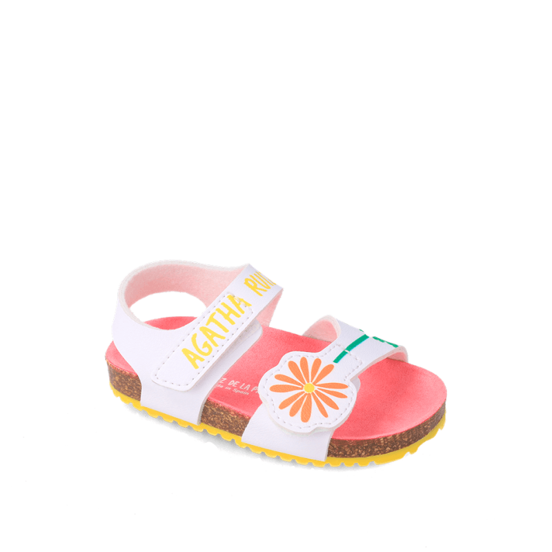 Αgatha Ruiz De La Prada Agatha Ruiz De La Prada Παιδικά Πέδιλα Λευκά Πέδιλο Κορίτσι / Sandals Girl Agatha-Ruiz-De-La-Prada-SS23-232960-White-Poline-_-_-414