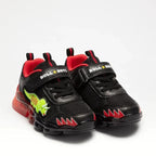 Bull Boys Bull Boys Παιδικά Ανατομικά Sneakers για Αγόρι με Δεινόσαυρους και Φωτάκια Μαύρα Παπούτσι Αγόρι Φωτάκια / Shoes with Lights Boy Bull-Boys-AW23-DNAL2205-Black-Poline-_-_-556