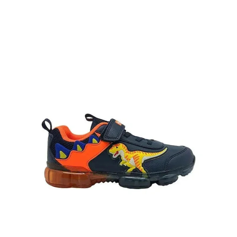 Bull Boys Bull Boys Παιδικά Ανατομικά Sneakers για Αγόρι με Δεινόσαυρους και Φωτάκια Μπλε Παπούτσι Αγόρι Φωτάκια / Shoes with Lights Boy Bull-Boys-AW23-DNAL2206-Blue-Poline-_-_-10