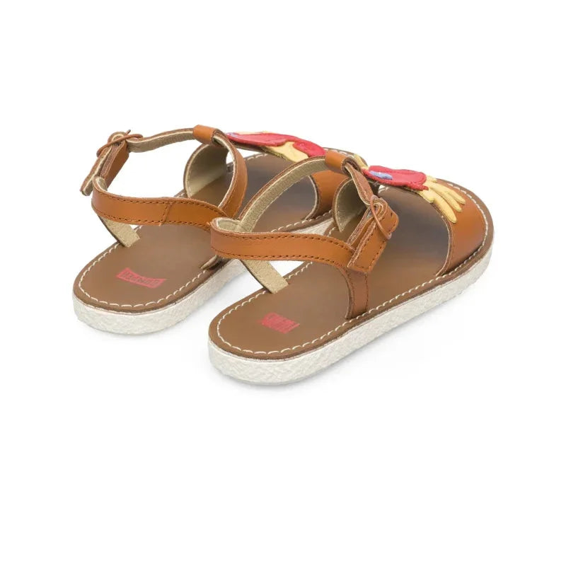 Camper Camper Παιδικά Δερμάτινα Πέδιλα Twins για Κορίτσια Ανατομικά Καφέ Πέδιλο Κορίτσι / Sandals Girl Camper-K800427-001-Brown-Poline-_-_-424