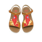 Camper Camper Παιδικά Δερμάτινα Πέδιλα Twins για Κορίτσια Ανατομικά Καφέ Πέδιλο Κορίτσι / Sandals Girl Camper-K800427-001-Brown-Poline-_-_-77