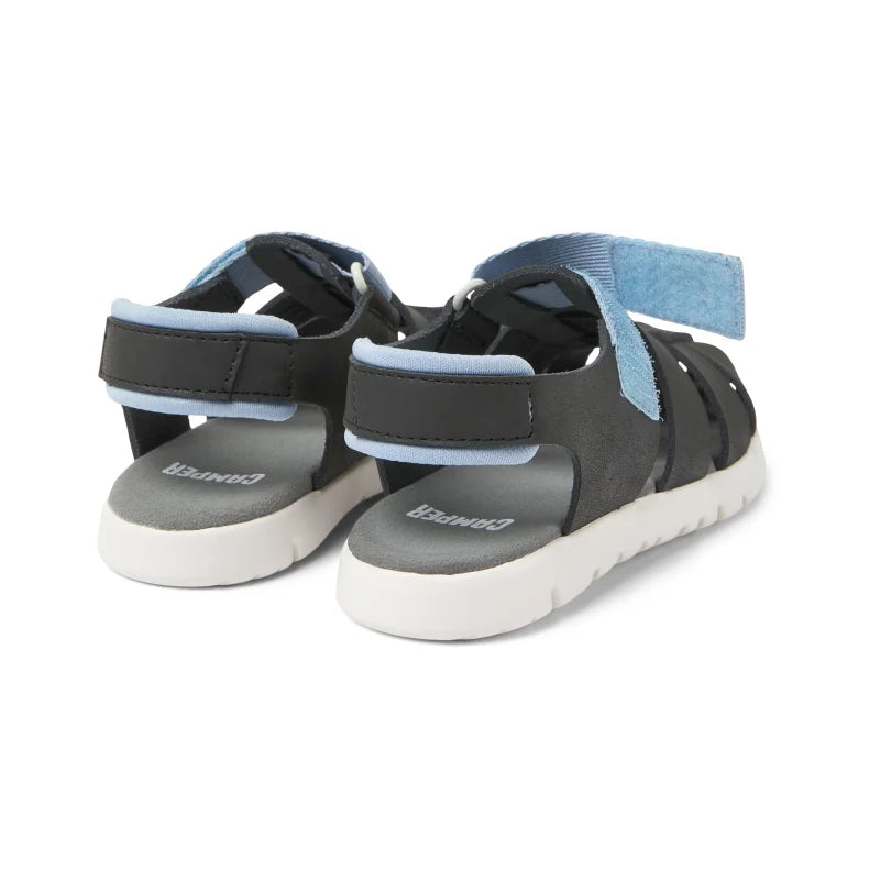 Camper Camper Παιδικά Δερμάτινα Παπουτσοπέδιλα Oruga Ανατομικά για Αγόρια Μαύρα Πέδιλο Αγόρι / Sandals Boy Camper-SS23-K800242-021-Black-Poline-_-_-91